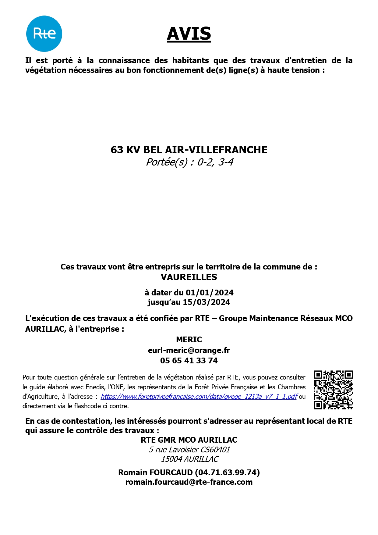 Lire la suite à propos de l’article TRAVAUX D’ENTRETIEN DE LA VEGETATION NECESSAIRES AU BON FONCTIONNEMENT DES LIGNES A HAUTE TENSION